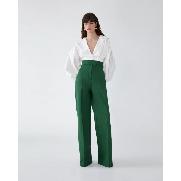 Carolina Herrera Fitted Waist Shirt in White, view 2