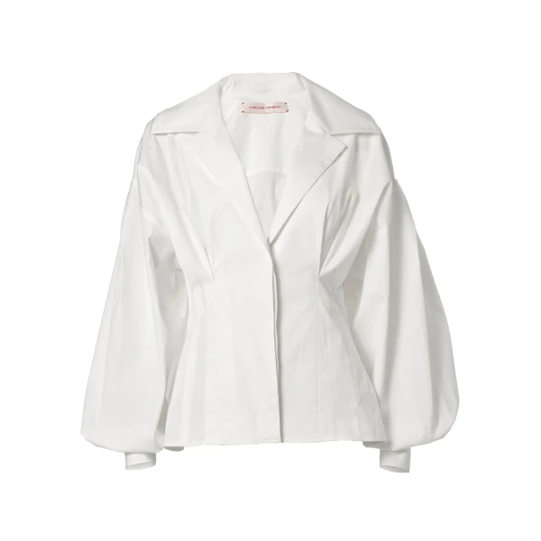 Carolina Herrera Fitted Waist Shirt in White