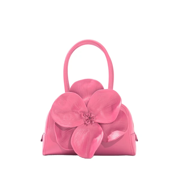 Carolina Herrera Flora Matryoshka Small Bowling Bag in Happy Pink