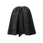 Carolina Herrera Floral-Embroidered Cape in Black
