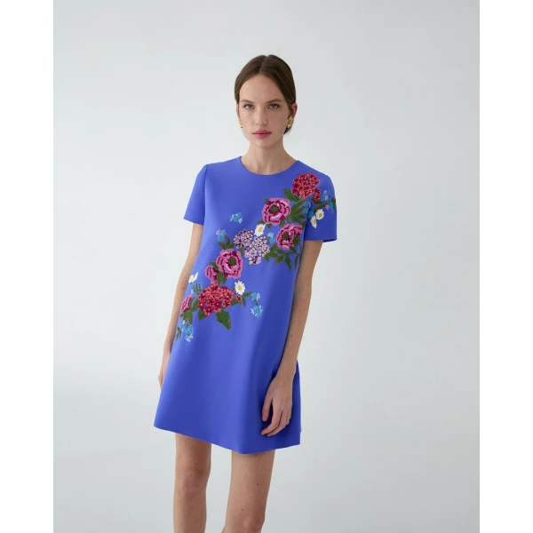 Carolina Herrera Floral-Embroidered Mini Dress, view 4