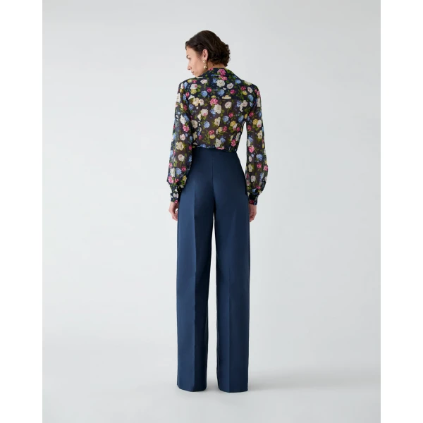 Carolina Herrera Floral-Print Chiffon Shirt, view 3