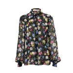 Carolina Herrera Floral-Print Chiffon Shirt