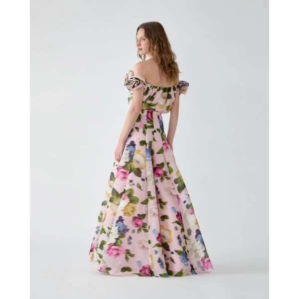 Carolina Herrera Floral-Print Extra-Wide-Leg Iris Pants, view 3