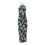 Carolina Herrera Floral-Print Jersey Halterneck Dress