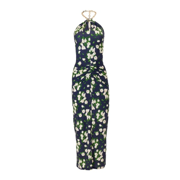 Carolina Herrera Floral-Print Jersey Halterneck Dress