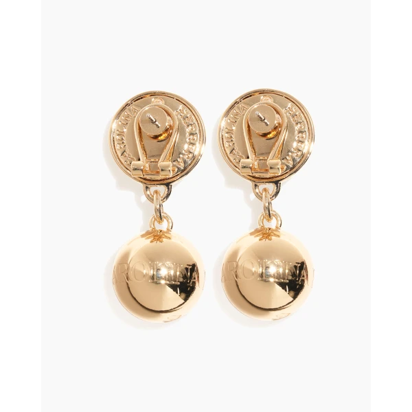 Carolina Herrera Gold Ball Drop Earrings, view 3