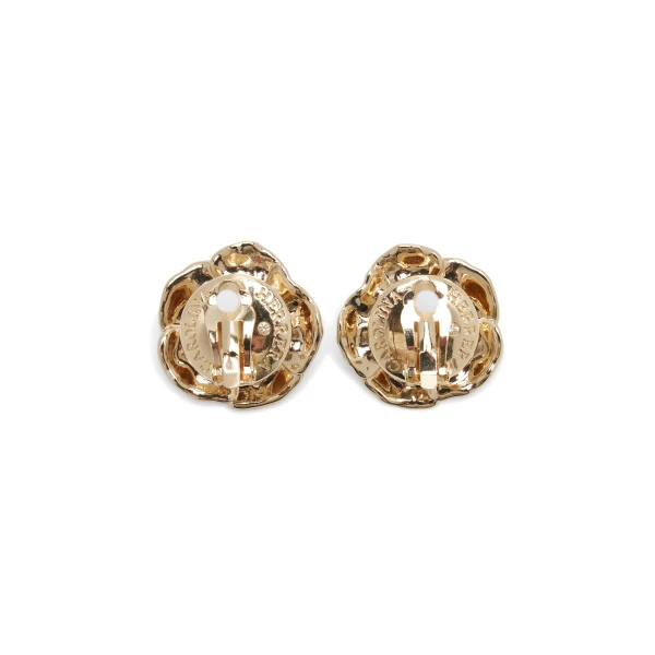 Carolina Herrera Gold Flower Stud Earrings, view 3