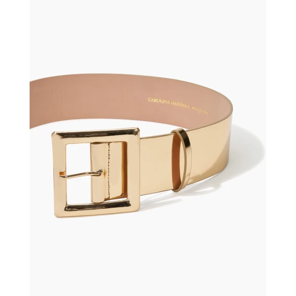 Carolina Herrera Gold Patent Leather Icon Belt, view 4