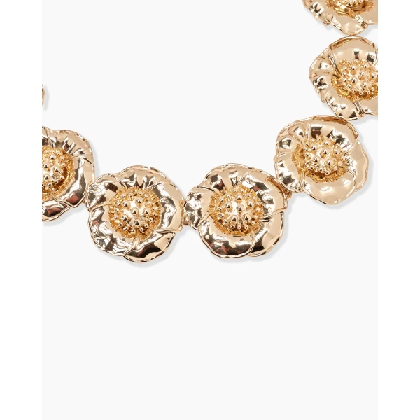 Carolina Herrera Gold Sculpted Flower Necklace, view 3