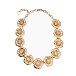 Carolina Herrera Gold Sculpted Flower Necklace