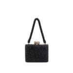 Carolina Herrera Greta Crystal Top Handle Bag in Black