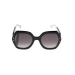 Carolina Herrera Hexagonal Frame Sunglasses with Contrast Temples