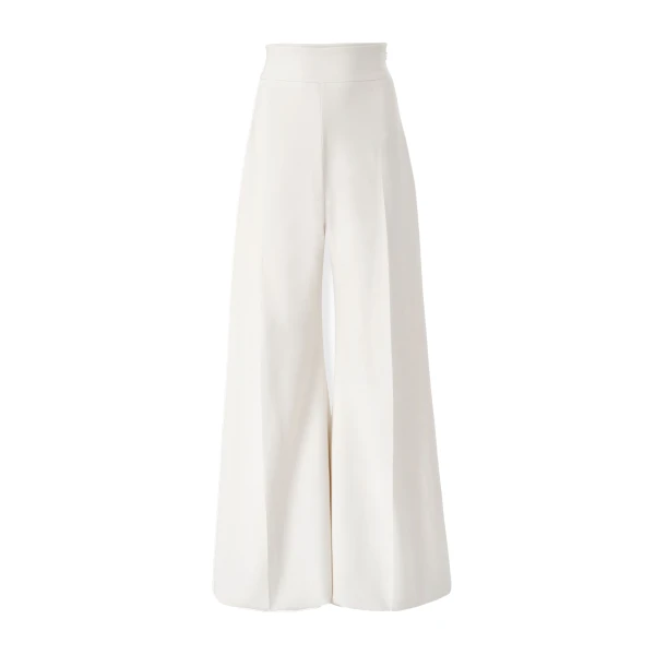 Carolina Herrera High-Rise Wide-Leg Pants in Ivory