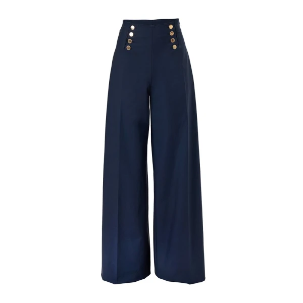 High-Waisted Wide-Leg Alba Pants in Midnight