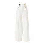 Carolina Herrera High-Waisted Wide-Leg Alba Pants in White