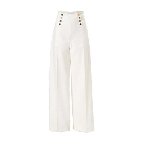 High-Waisted Wide-Leg Alba Pants in White