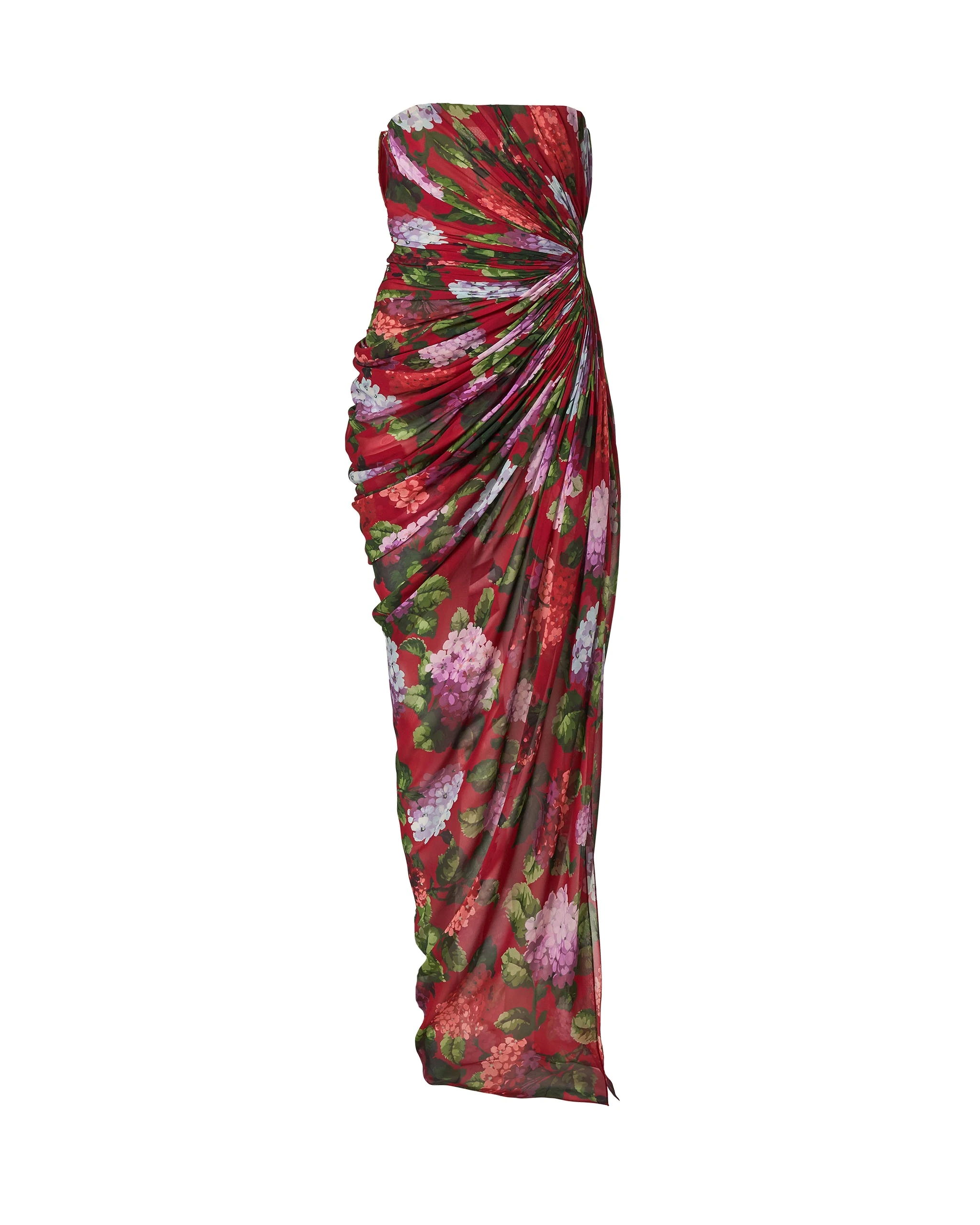 Carolina Herrera Hydrangea-Print Draped Chiffon Gown | Dresses | Coveti Carolina Herrera Hydrangea-Print Draped Chiffon Gown