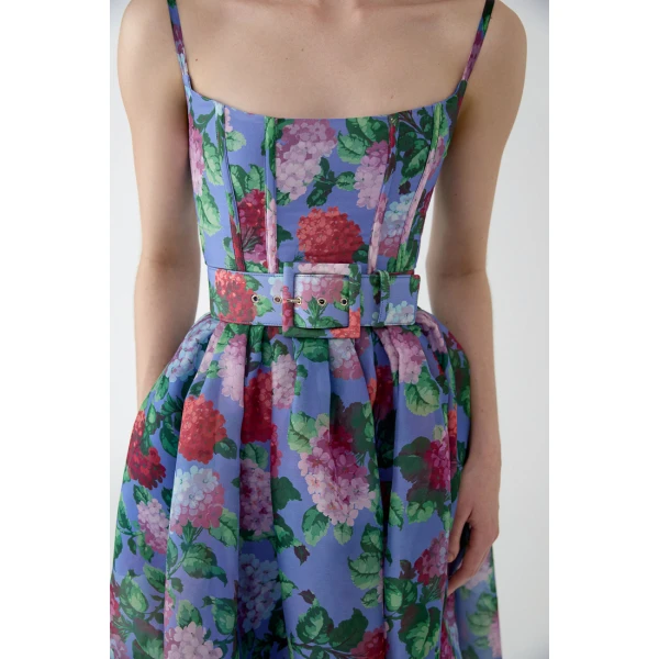 Carolina Herrera Hydrangea Print Icon Belt, view 2