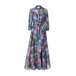 Carolina Herrera Hydrangea-Print Organza Trench Dress