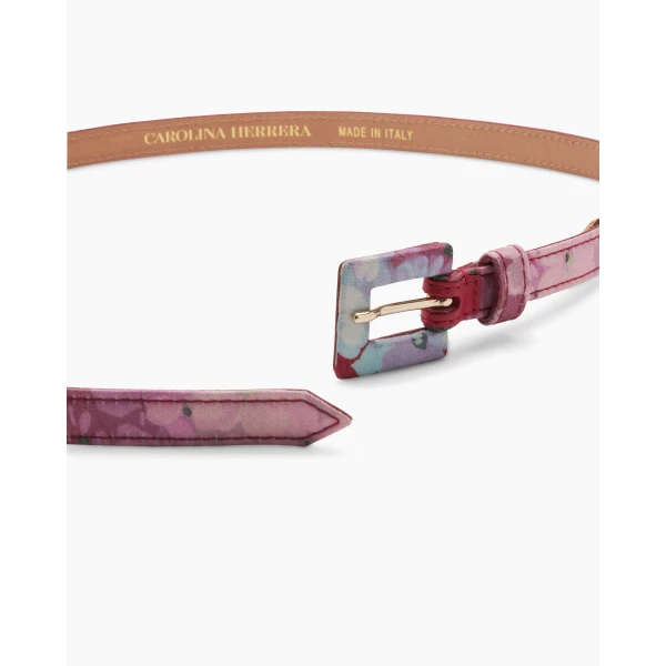 Carolina Herrera Hydrangea Print Skinny Belt, view 3