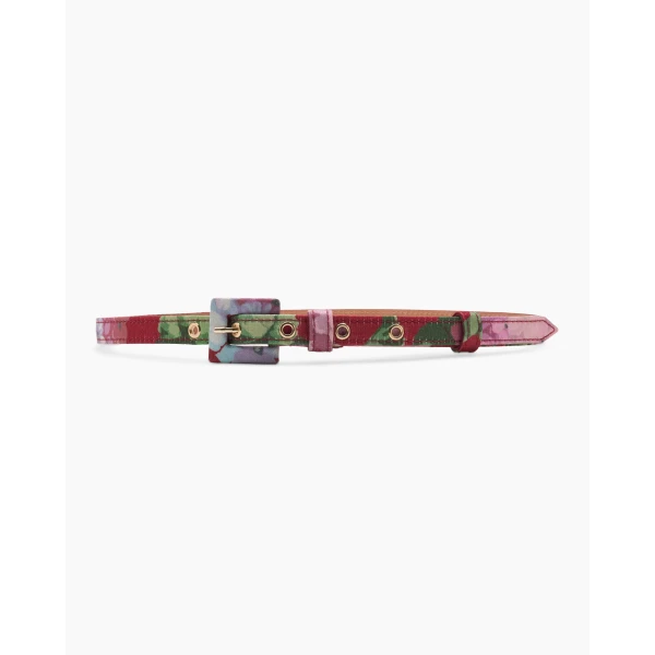 Carolina Herrera Hydrangea Print Skinny Belt, view 4