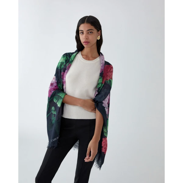 Carolina Herrera Hydrangea Scarf, view 2