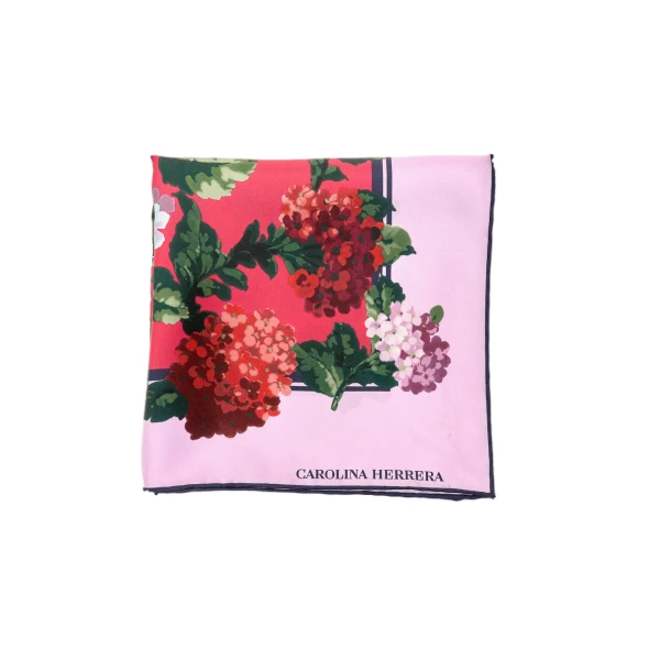 Hydrangea Silk Twill Scarf in Cloudy Blue Mult