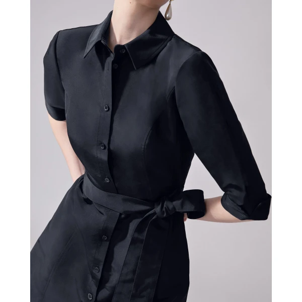 Carolina Herrera Icon Shirt Dress in Midnight, view 4