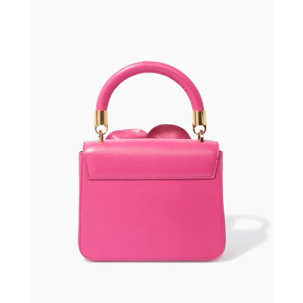 Carolina Herrera Initials Insignia Flora Top Handle Medium Handbag in Framboise, view 5