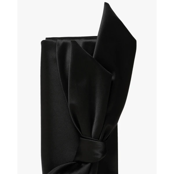 Carolina Herrera Karlita Satin Clutch with Bow in Black, view 4