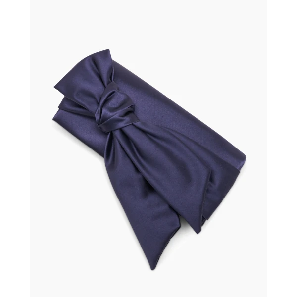 Carolina Herrera Karlita Satin Clutch with Bow in Midnight, view 5