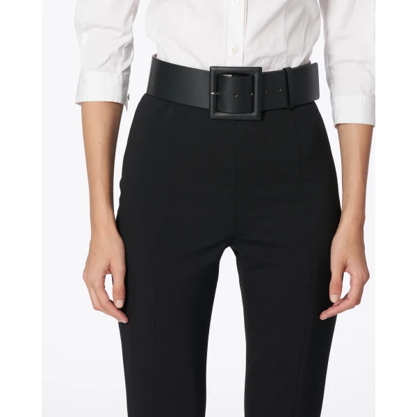 Carolina Herrera Large Square Buckle Belt in Black, view 2