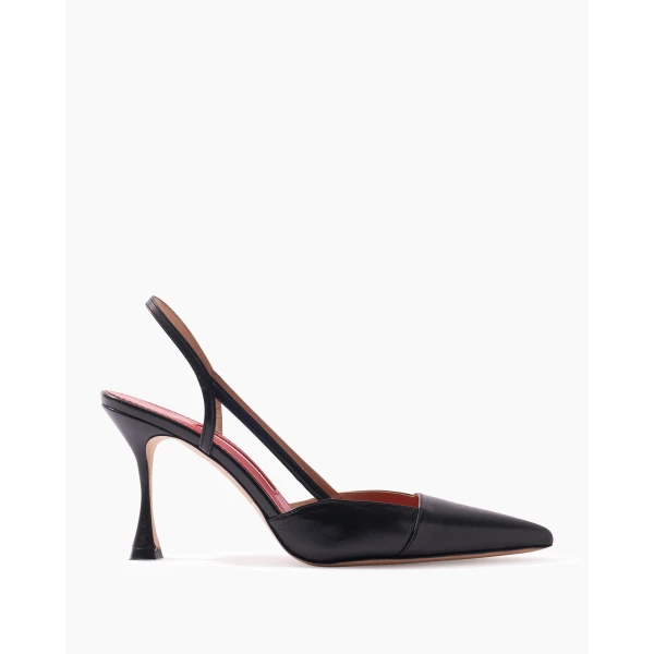 Carolina Herrera Leather Slingback Heels in Black, view 3