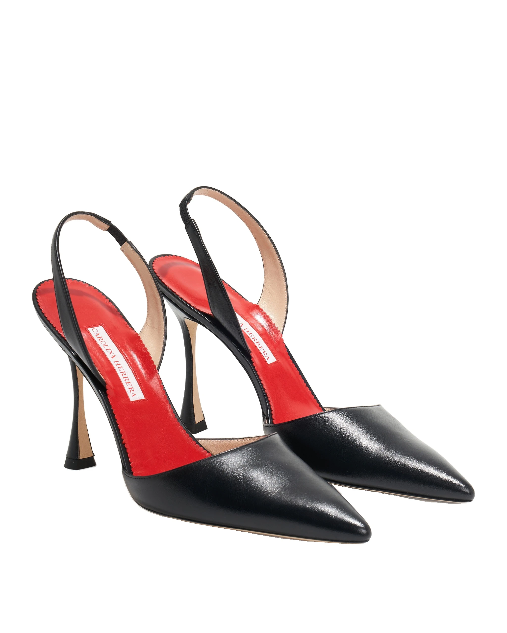 Carolina Herrera Leather Slingback Pumps in Black | Shoes | Coveti Carolina Herrera Leather Slingback Pumps in Black