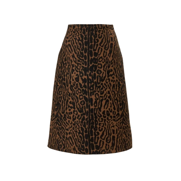 Carolina Herrera Leopard Jacquard A-Line Skirt