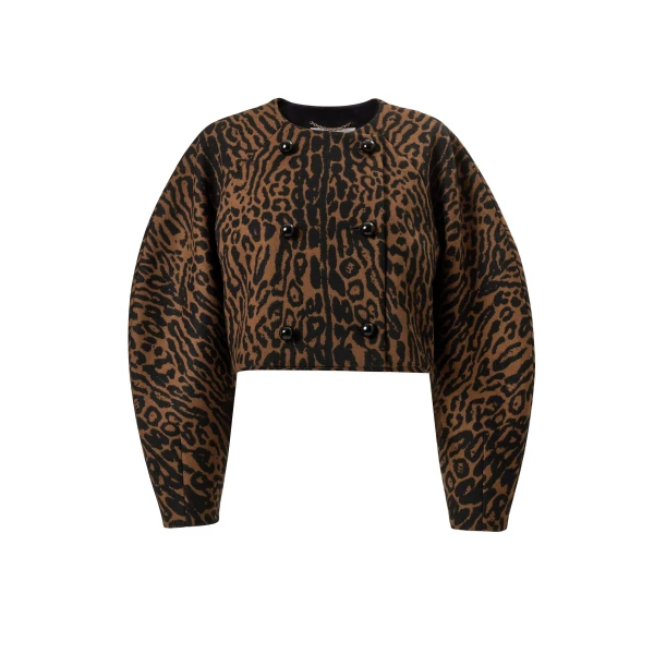Leopard Jacquard Cocoon Jacket