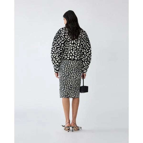 Carolina Herrera Leopard-Patterned Chenille Sweater, view 3
