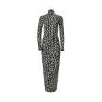 Carolina Herrera Leopard-Patterned Jacquard Turtleneck Dress