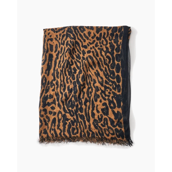 Carolina Herrera Leopard Print Modal-Cashmere Scarf, view 4