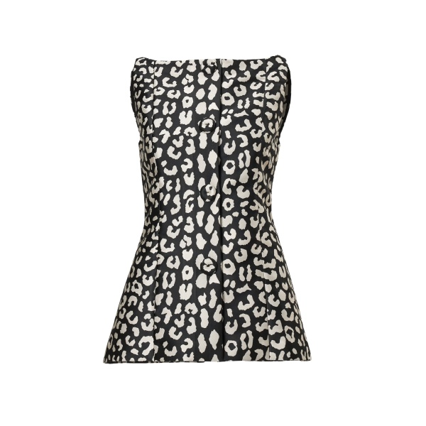 Carolina Herrera Leopard Spot Jacquard Boat-Neck Top