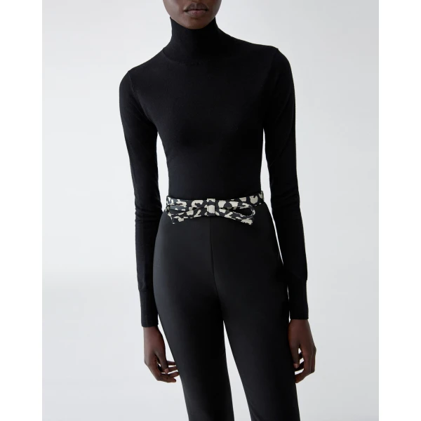 Carolina Herrera Leopard Spot Jacquard Bow Belt, view 2
