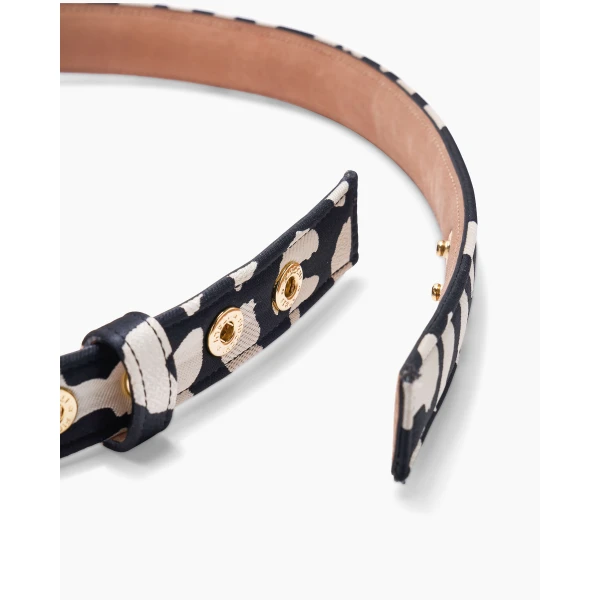 Carolina Herrera Leopard Spot Jacquard Bow Belt, view 3
