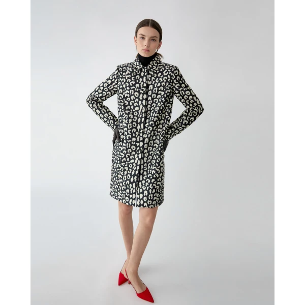 Carolina Herrera Leopard Spot Jacquard Coat, view 4