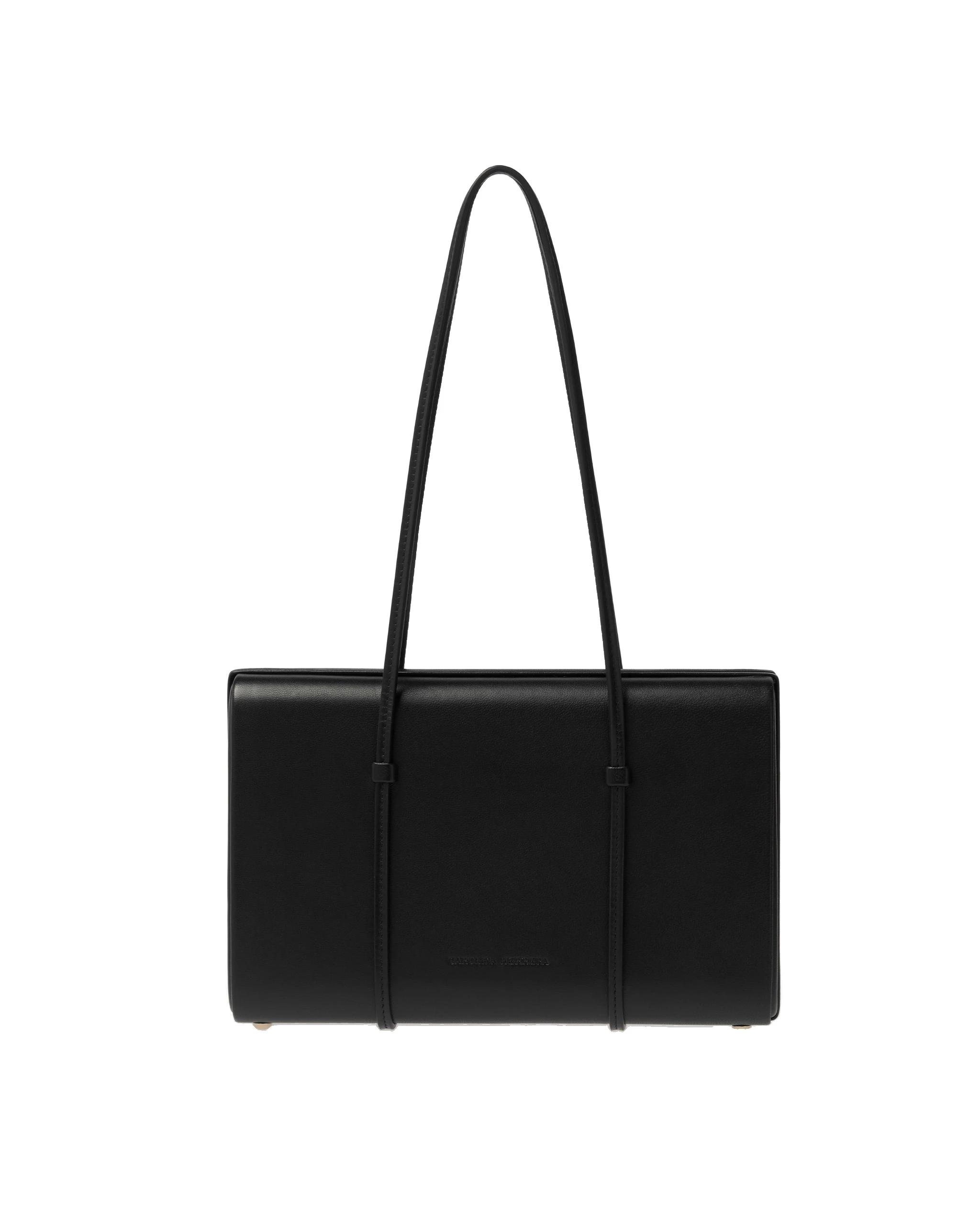 Carolina Herrera Luci Leather Shoulder Bag in Black | Bags | Coveti Carolina Herrera Luci Leather Shoulder Bag in Black