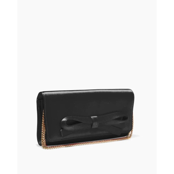 Carolina Herrera Margaret Satin Clutch in Black, view 4