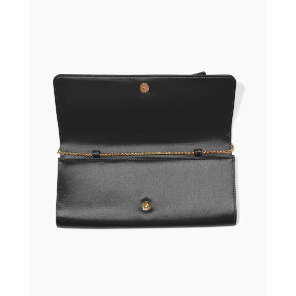 Carolina Herrera Margaret Satin Clutch in Black, view 5