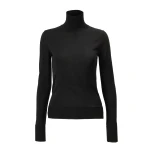 Carolina Herrera Merino-Silk Turtleneck Sweater in Black
