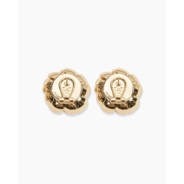 Carolina Herrera Metal Flower Earrings in Gold, view 3