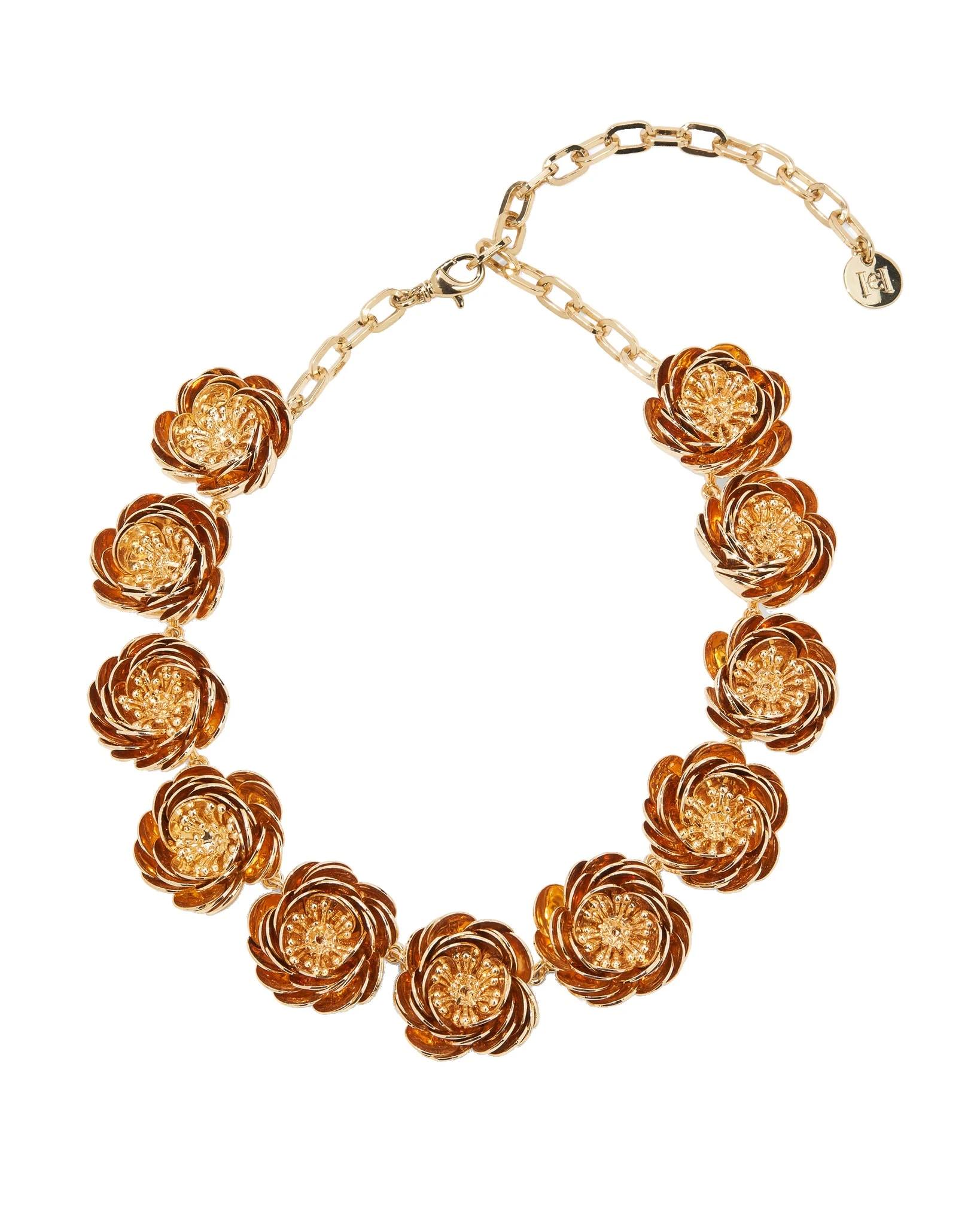 Carolina Herrera Metal Flower Necklace in Gold | Jewelry | Coveti Carolina Herrera Metal Flower Necklace in Gold